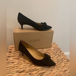 J Crew Crystal Bow Kitten Heels
